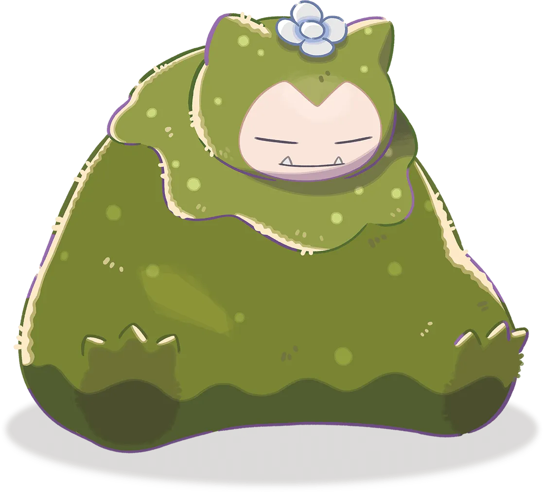 Mosslax — Snorlax (Variant) story character in Pokémon Pokopia